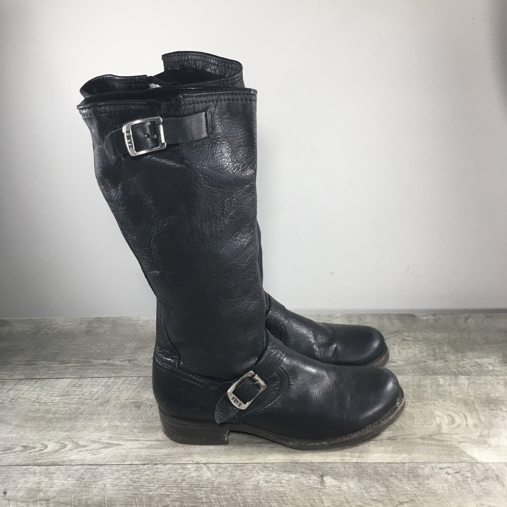 Womens Frye 76602 Veronica Slouch Engineer Harness Leather Riding Boots Size 9.5